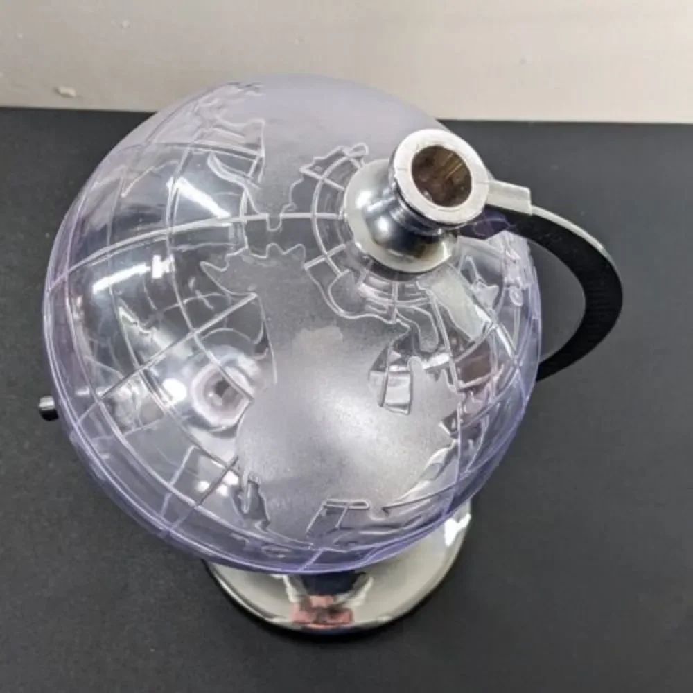 Godinger Silver Art Co. Plastic Globe Decanter Metal Base‎ 13” Liquor Dispenser